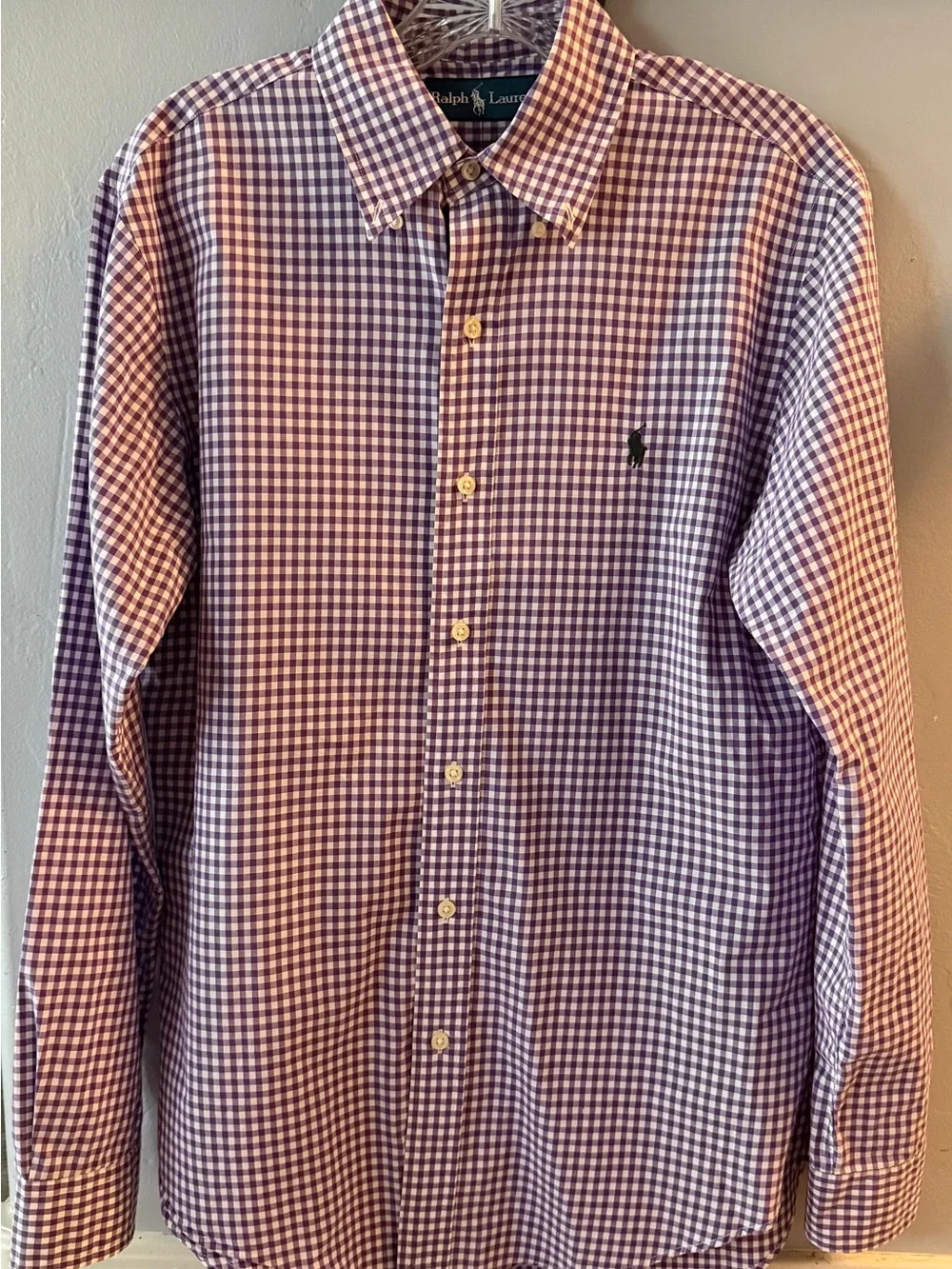 Large Polo Ralph Lauren long-sleeve gingham button-down.